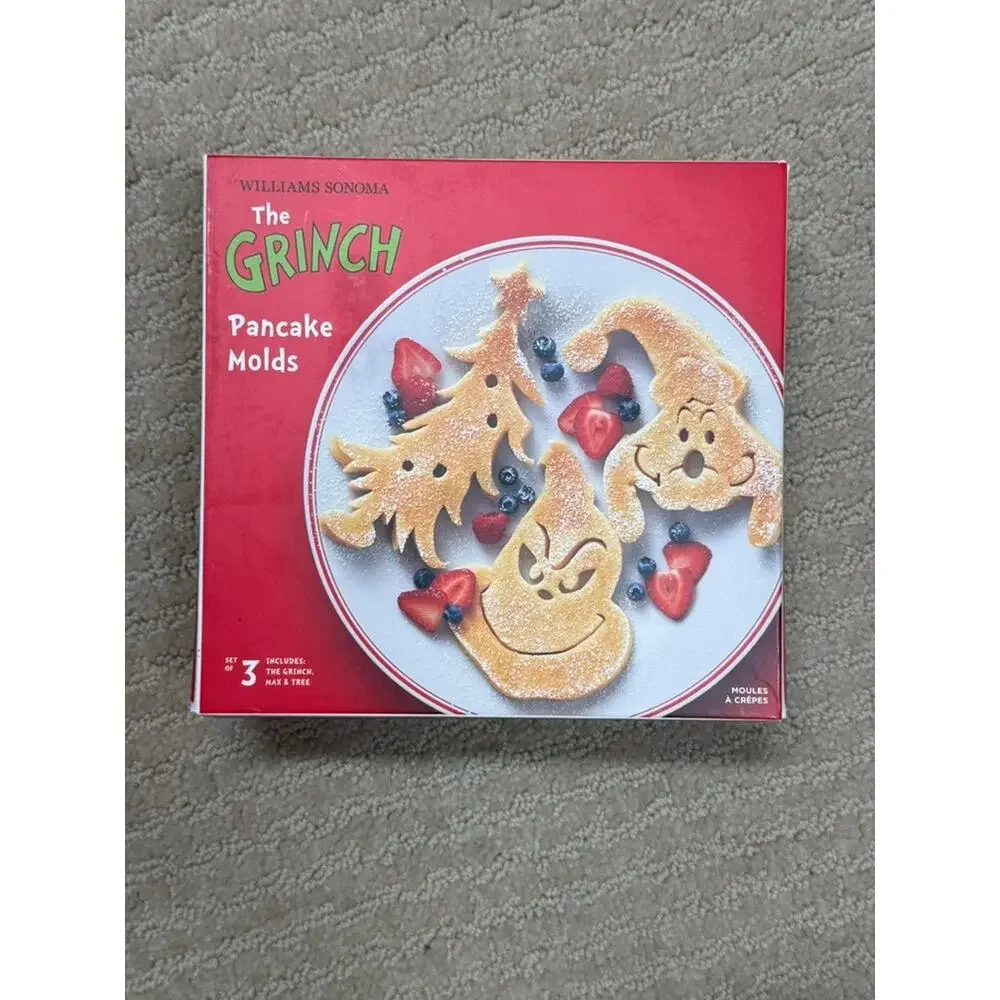 Williams Sonoma The Grinch Pancake Molds Set of 3 NEW